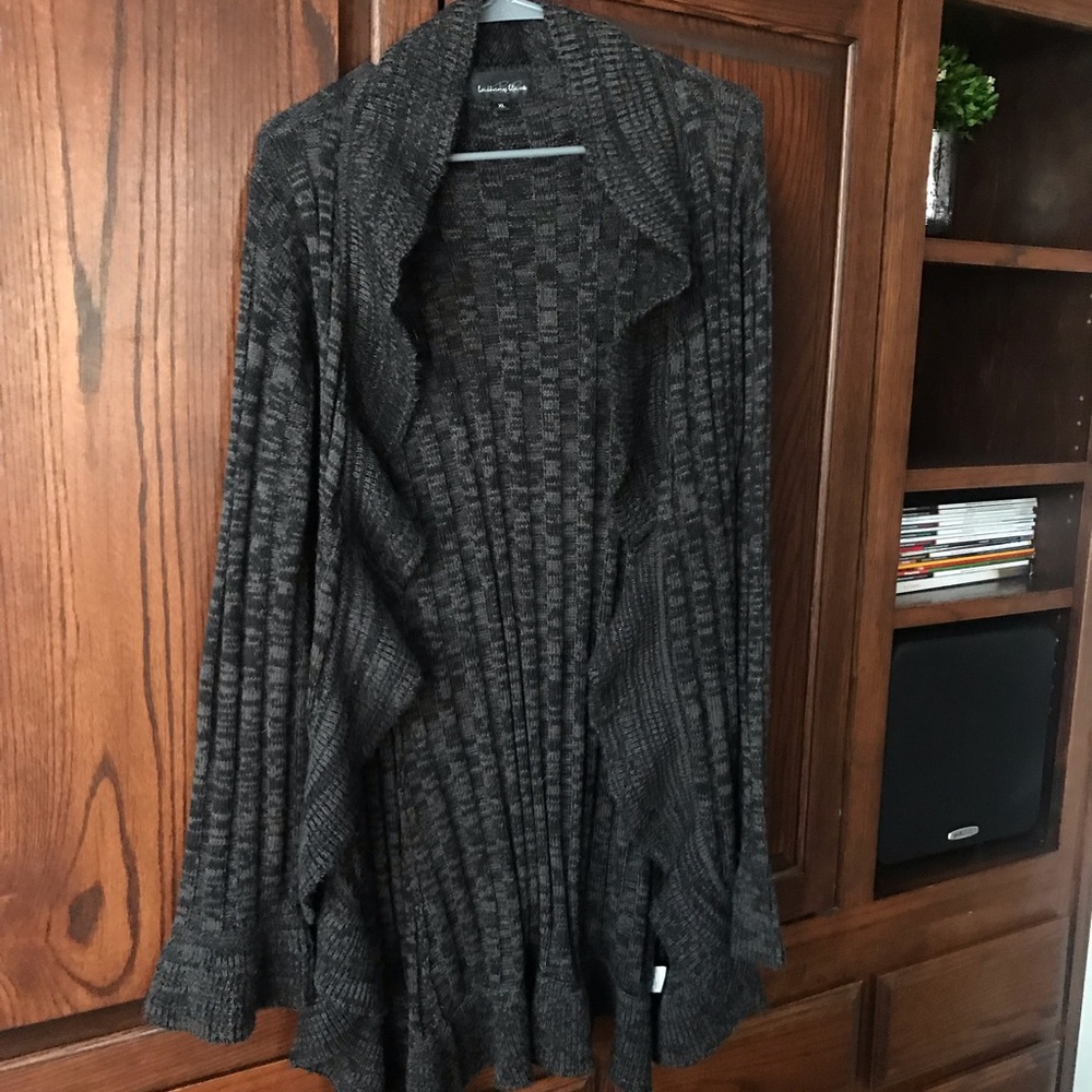 heather gray cardigan